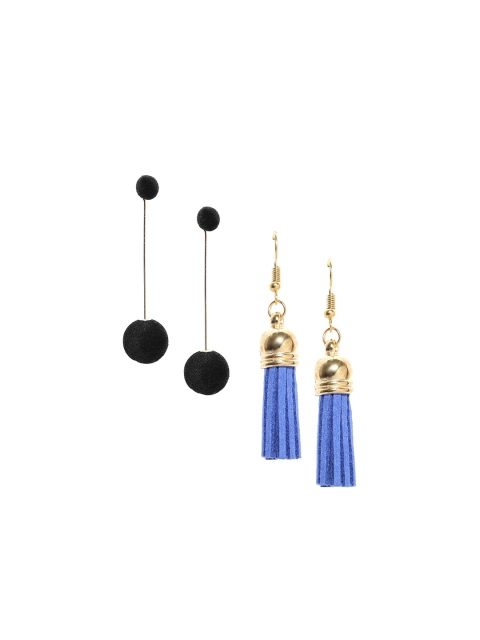 

OOMPH Women Set Of Two Earrings, Black