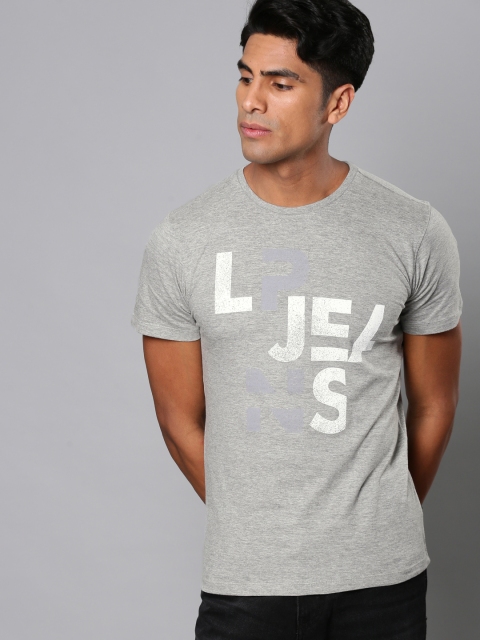 

Louis Philippe Jeans Men Grey Printed Round Neck T-shirt