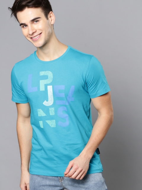 

Louis Philippe Jeans Men Blue Printed Round Neck T-shirt