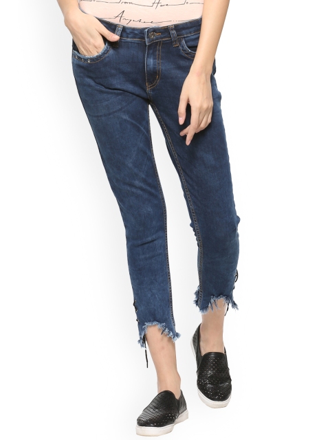 

People Women Blue Regular Fit Mid-Rise Clean Look Jeans