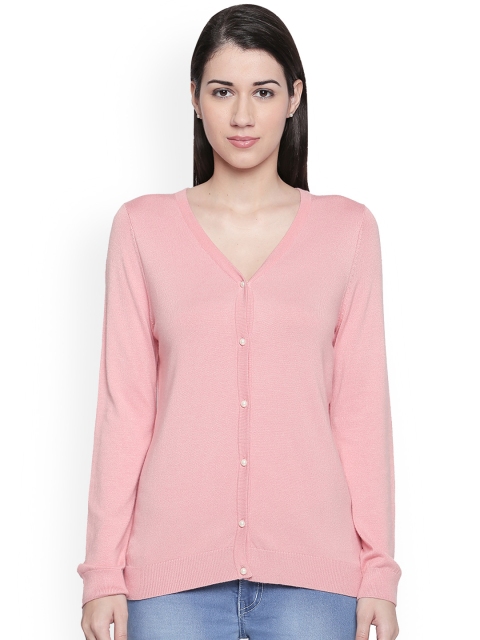 

Annabelle by Pantaloons Women Pink Solid Cardigan