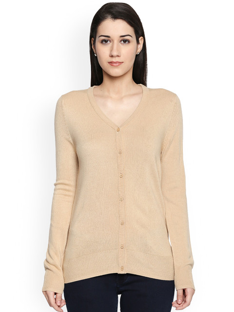 

Annabelle by Pantaloons Women Beige Solid Cardigan