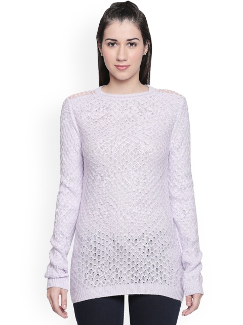 

Annabelle by Pantaloons Women Lavender Self-Design Pullover