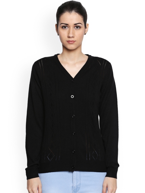 

RANGMANCH BY PANTALOONS Women Black Solid Cardigan