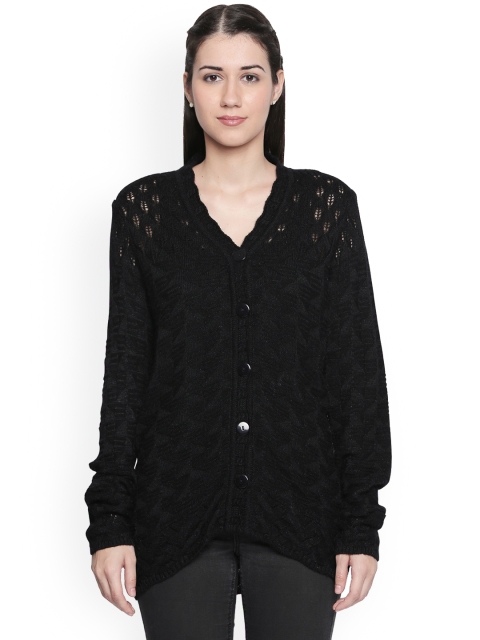 

RANGMANCH BY PANTALOONS Women Black Solid Cardigan