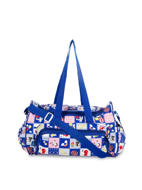 

MeeMee Unisex Blue & White Printed Messenger Bag