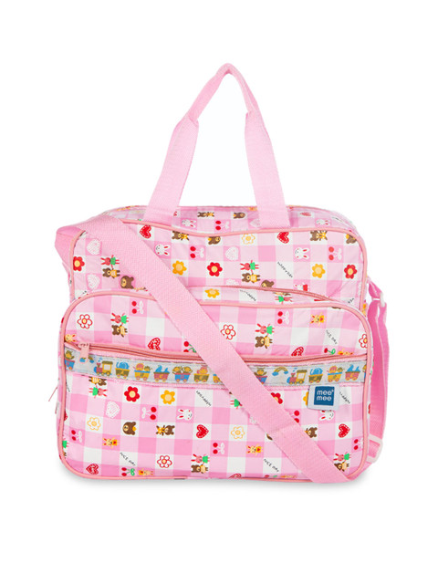 

MeeMee Unisex Pink Printed Messenger Bag