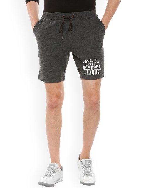 

People Men Grey Solid Regular Fit Regular Shorts