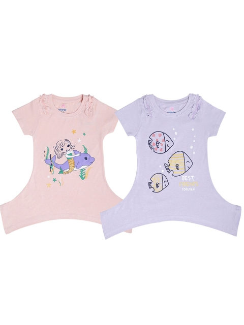 

Dollar Champion Kidswear Girls Pack Of 2 Printed Rompers, Purple