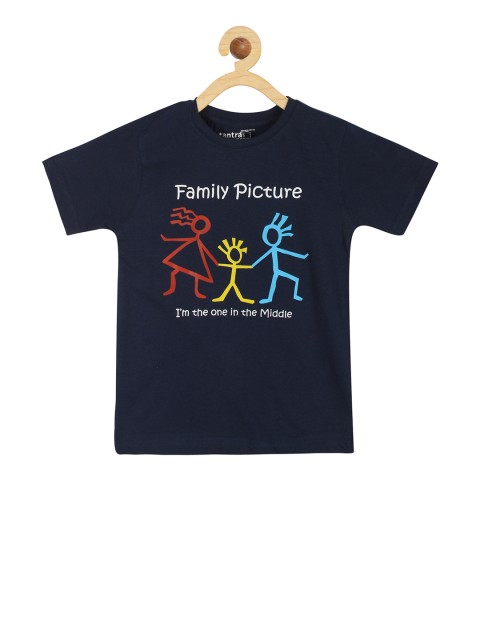 

Tantra Boys Navy Blue Printed Round Neck T-shirt