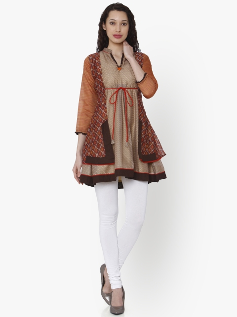 

RAISIN Multicoloured Printed Silk Layered Tunic, Multi
