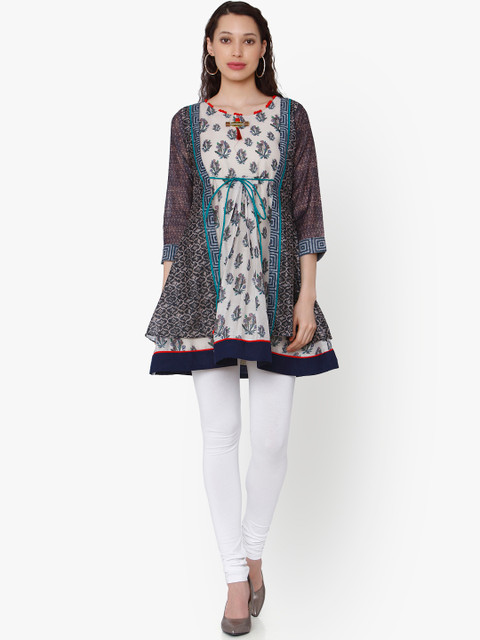 

RAISIN Multicoloured Printed Silk Layered Tunic, Multi