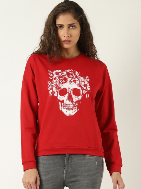 

Blue Saint Women Red Printed Sweatshirt