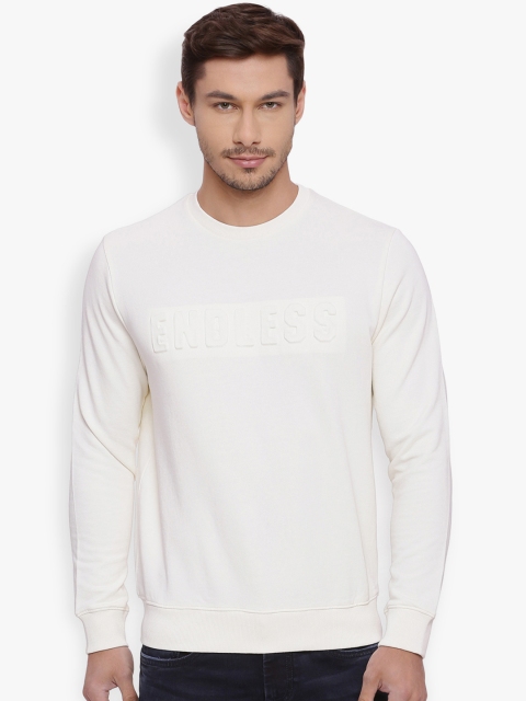 

Basics Men Off-White Printed Sweatshirt