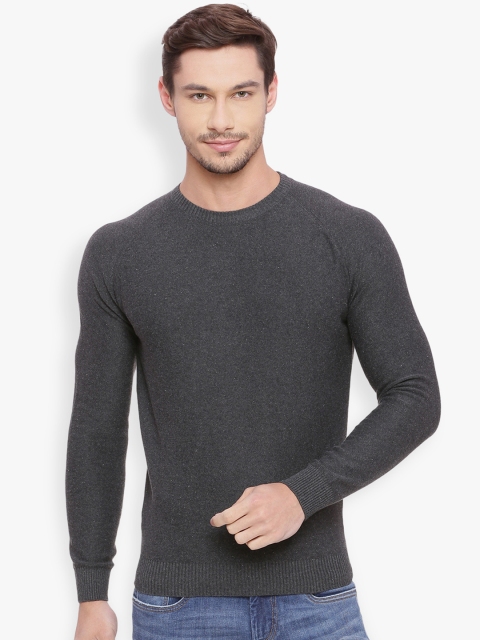 

Basics Men Charcoal Solid Pullover