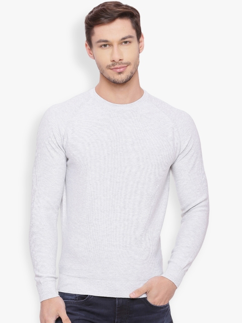 

Basics Men White Solid Pullover