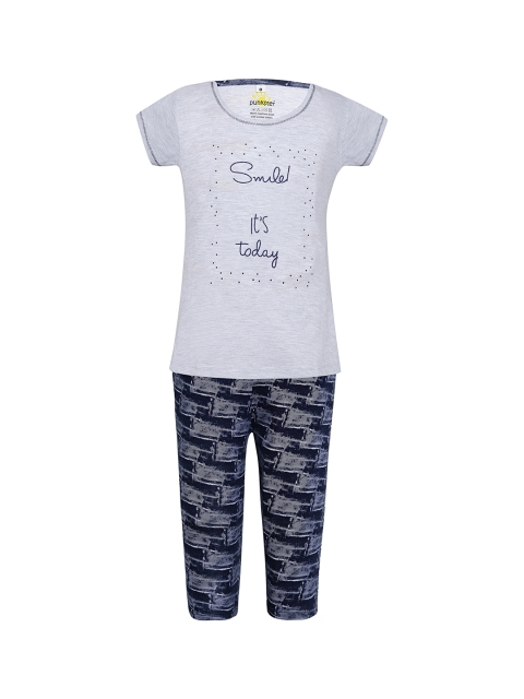 

Punkster Girls White Printed Night suit