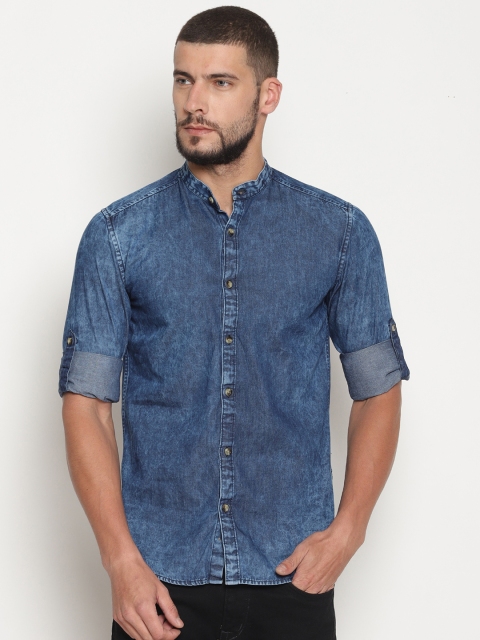 

IVOC Men Blue Slim Fit Faded Casual Shirt