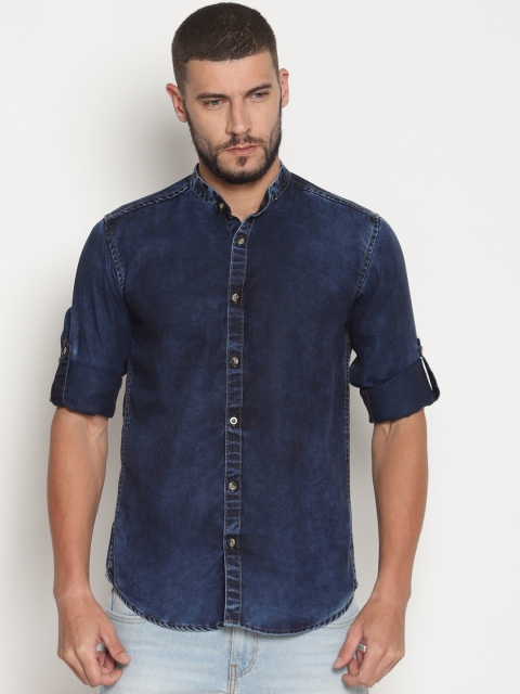 

IVOC Men Blue Slim Fit Faded Casual Shirt