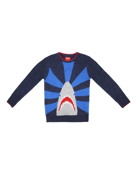 

CHALK by Pantaloons Boys Navy Blue Woven Design Pullover