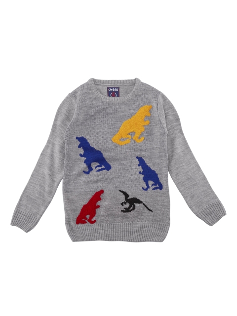 

CHALK by Pantaloons Boys Grey Woven Design Pullover