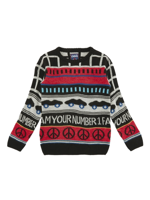 

CHALK by Pantaloons Boys Black & Red Solid Pullover