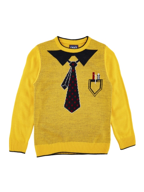 

CHALK by Pantaloons Boys Yellow Woven Design Pullover