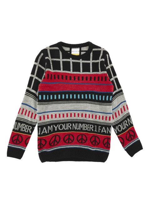 

POPPERS by Pantaloons Boys Black & Red Printed Sweater Vest