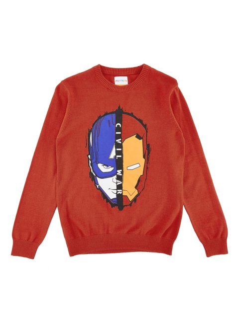 

POPPERS by Pantaloons Boys Orange & Blue Solid Pullover