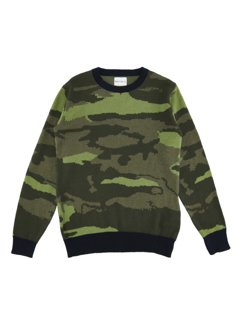 

POPPERS by Pantaloons Boys Olive Green Woven Design Pullover