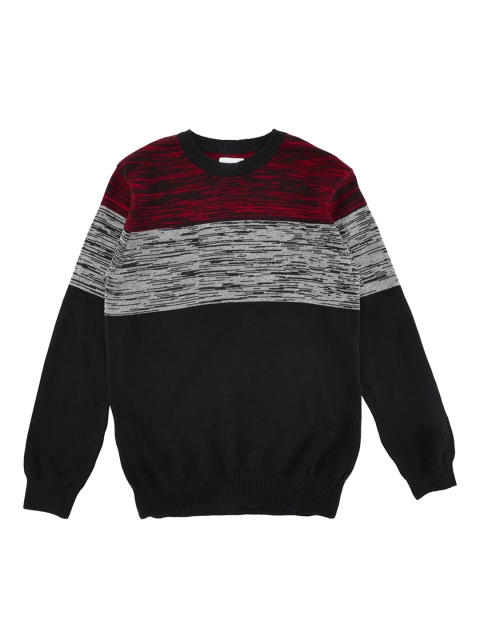 

POPPERS by Pantaloons Boys Black & Red Colourblocked Sweater