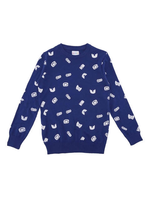 

POPPERS by Pantaloons Boys Navy Blue Solid Pullover