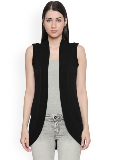 

AKKRITI BY PANTALOONS Women Black Solid Shrug