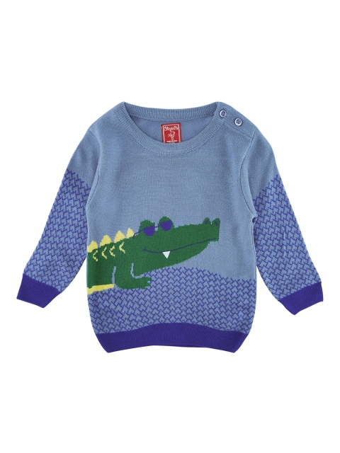 

Chirpie Pie by Pantaloons Boys Blue Self Design Pullover
