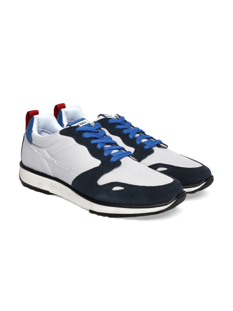 

DIESEL Men Grey & Blue Cortt Colourblocked Sneakers