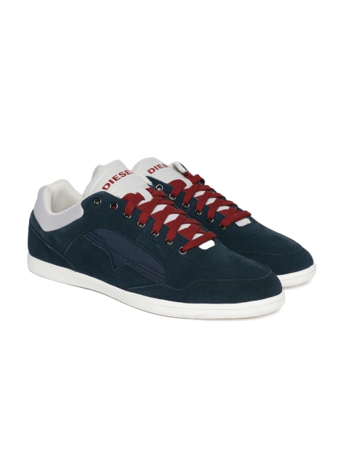 

DIESEL Men Navy Blue Happy Hours S Arrow Suede Sneakers