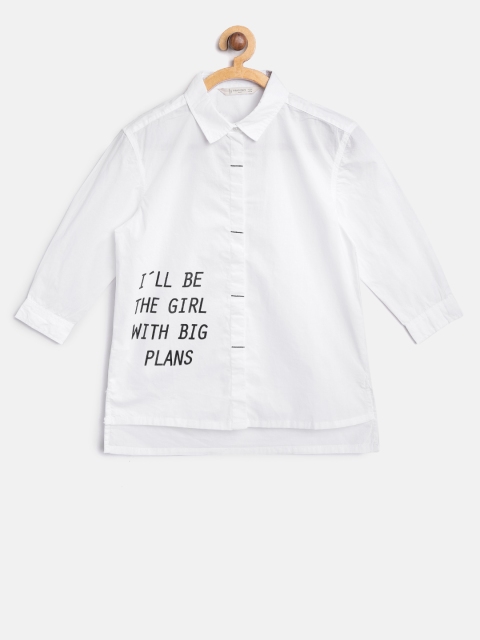 

Mango Kids Girls White Regular Fit Printed Casual Shirt