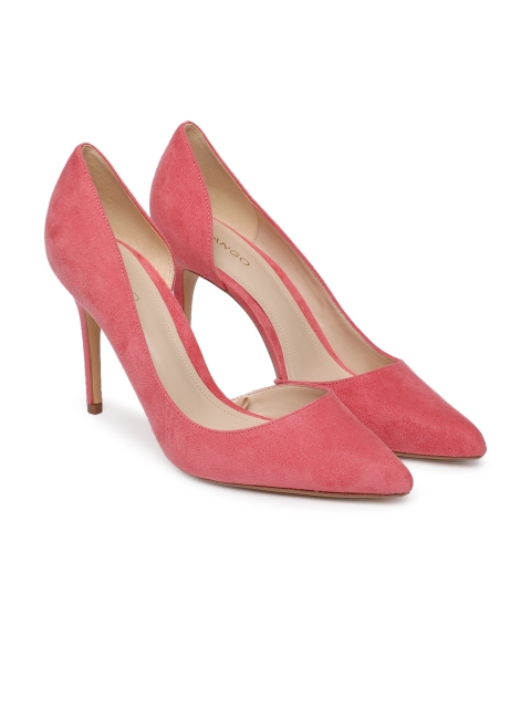 

MANGO Women Pink Solid Pumps