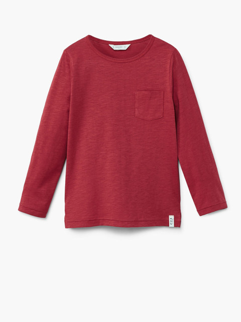 

Mango Kids Boys Red Solid Round Neck T-shirt
