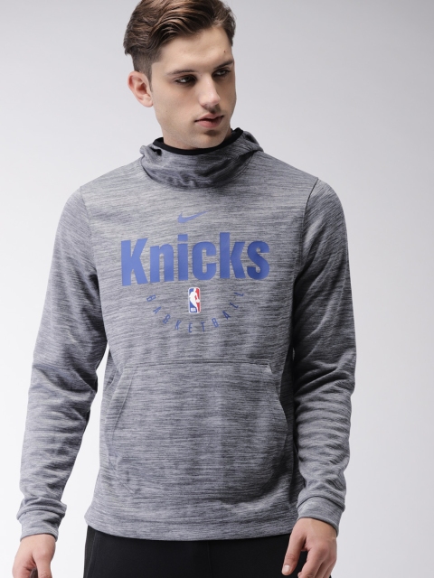 

Nike Men Grey Printed Standard Fit SPOTLGHT PO Hooded Sweatshirt
