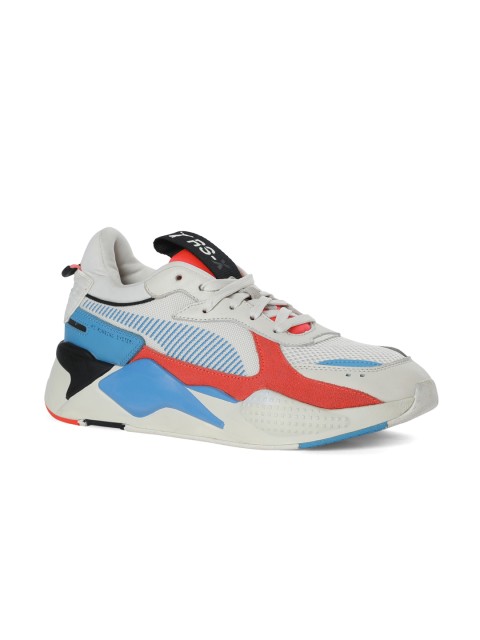 

Puma Unisex White & Blue Colourblocked Leather Sneakers