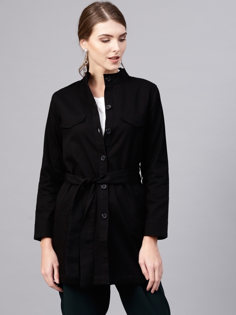 

STREET 9 Women Black Solid Coat