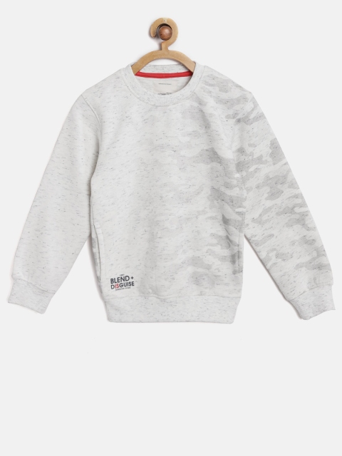 

Octave Boys Off-White & Grey Faded Camouflage Print Sweatshirt