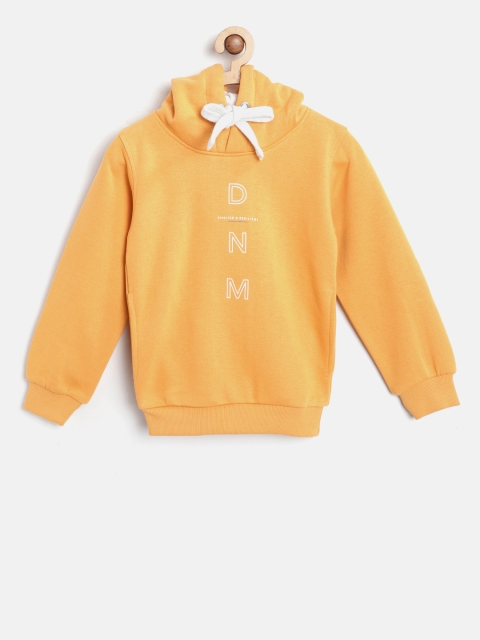 

Octave Boys Mustard Yellow Solid Hooded Sweatshirt