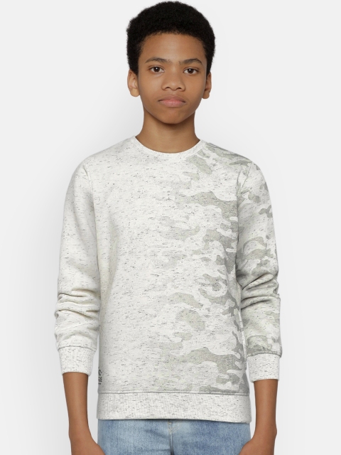 

Octave Boys Off-White Self Design Sweatshirt