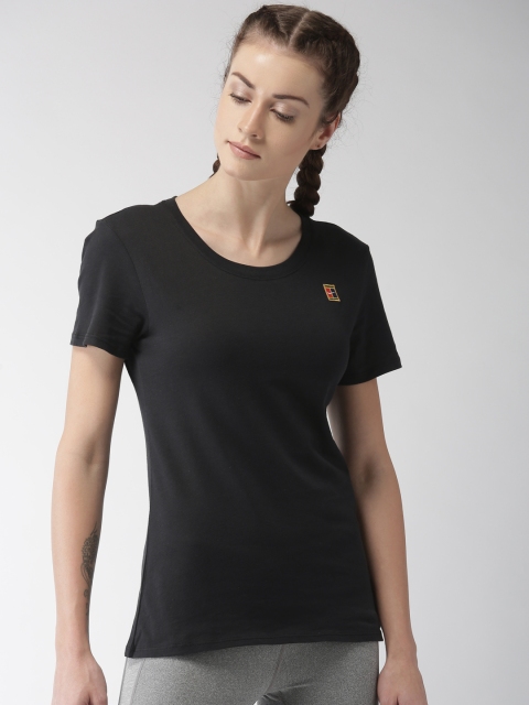 

Nike Women Black Solid HERITAGE T-shirt