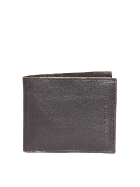 

Tommy Hilfiger Men Coffee Brown Solid Two Fold Wallet