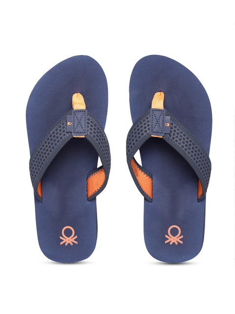 

United Colors of Benetton Men Blue Solid Thong Flip-Flops