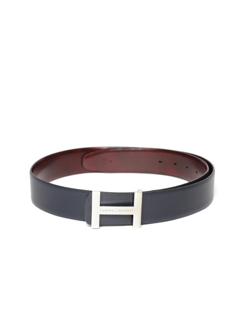 

Tommy Hilfiger Men Black & Burgundy Leather Reversible Solid Belt