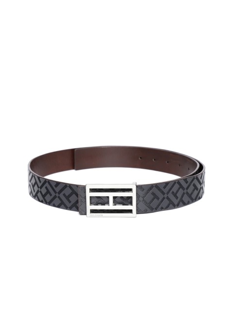 

Tommy Hilfiger Men Navy Blue & Brown Leather Textured Belt